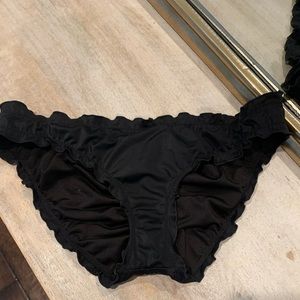Victoria’s Secret Black scalloped cheeky black cheekini bikini bottoms M